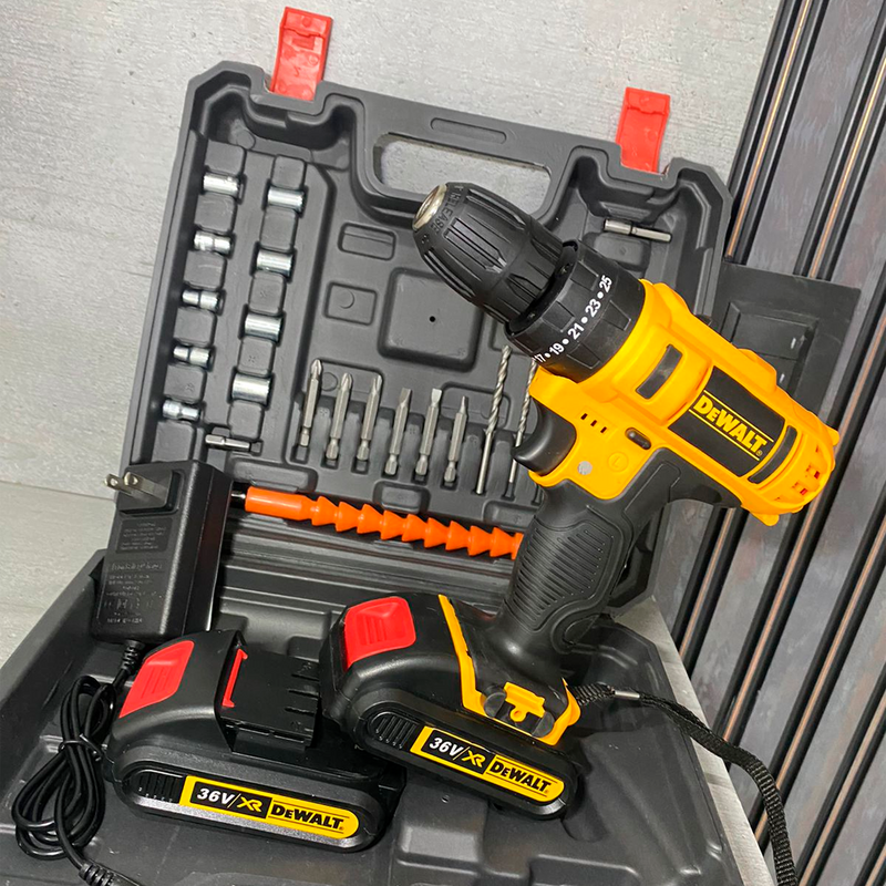 KIT DEWALT ORIGINAL: TALADRO INALÁMBRICO + PISTOLA DE IMPACTO + 26 ACCESORIOS + 2 BATERIAS - CIERRE DE LA TIENDA - ENVÍO GRATIS